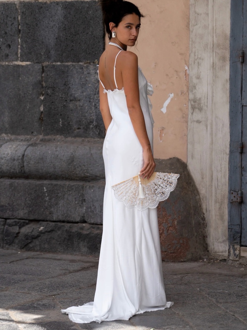 12th Tribe Prosecco White Rosette Frill Maxi Dress Bridal Shower Engagement - Picture 3 of 8